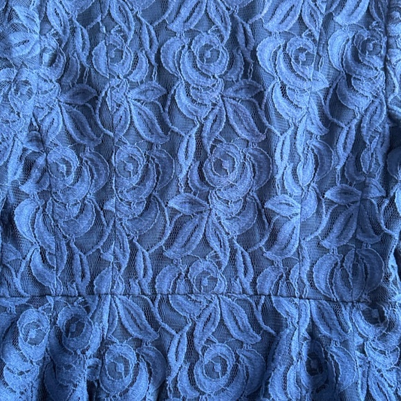 INC International Concepts  Blue Lace Peplum Jacket, Long Sleeves, Size Medium - Picture 16 of 16